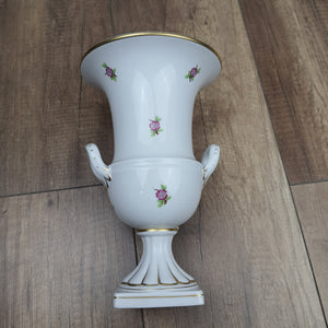 Starožitná porcelánová váza s květinovým dekostrem ručně malovaná, zlacená
