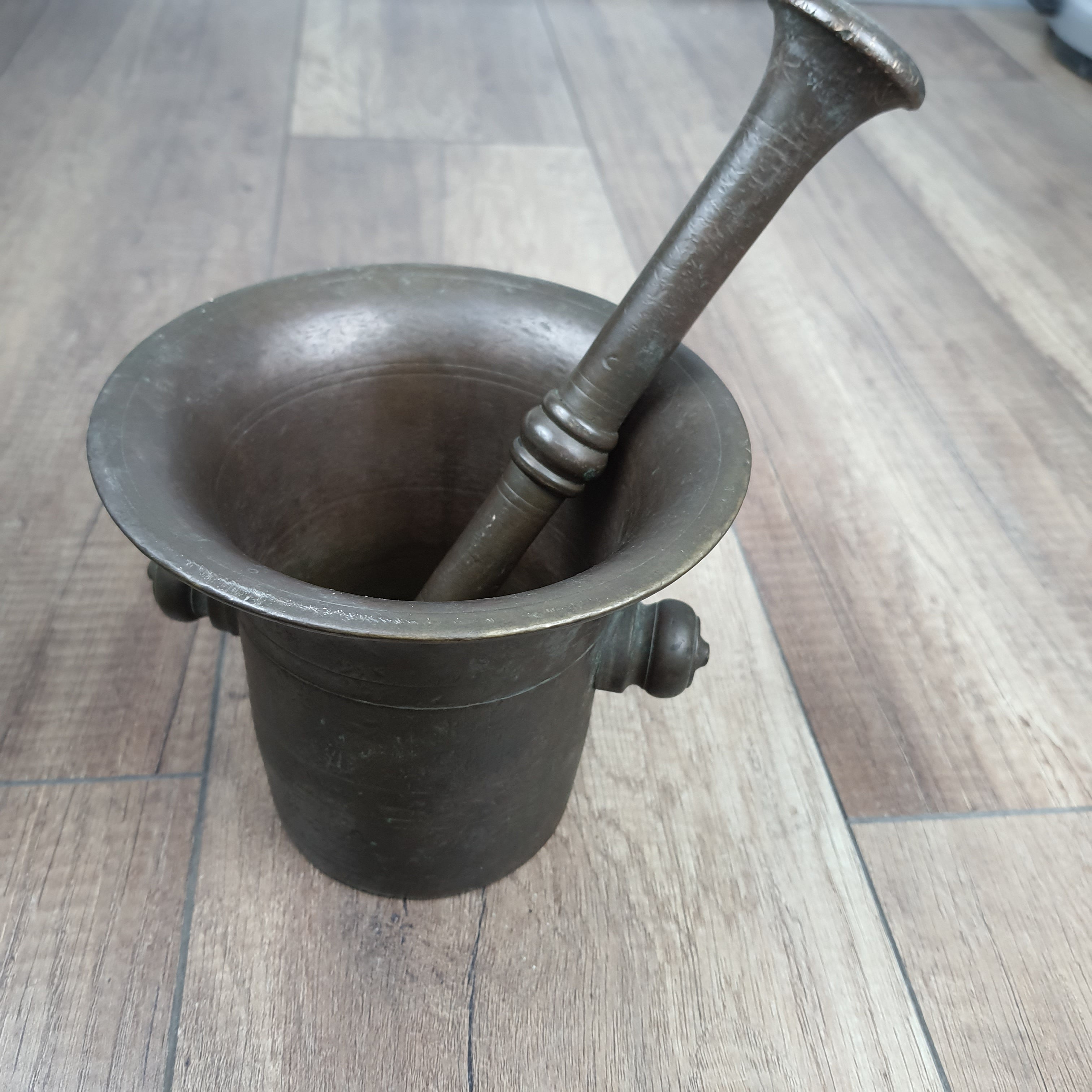 Antique Brass Mortar and Pestle