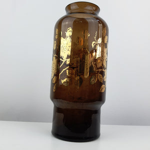 Starožitná váza z kouřového skla v regentském stylu, Německo 60. léta