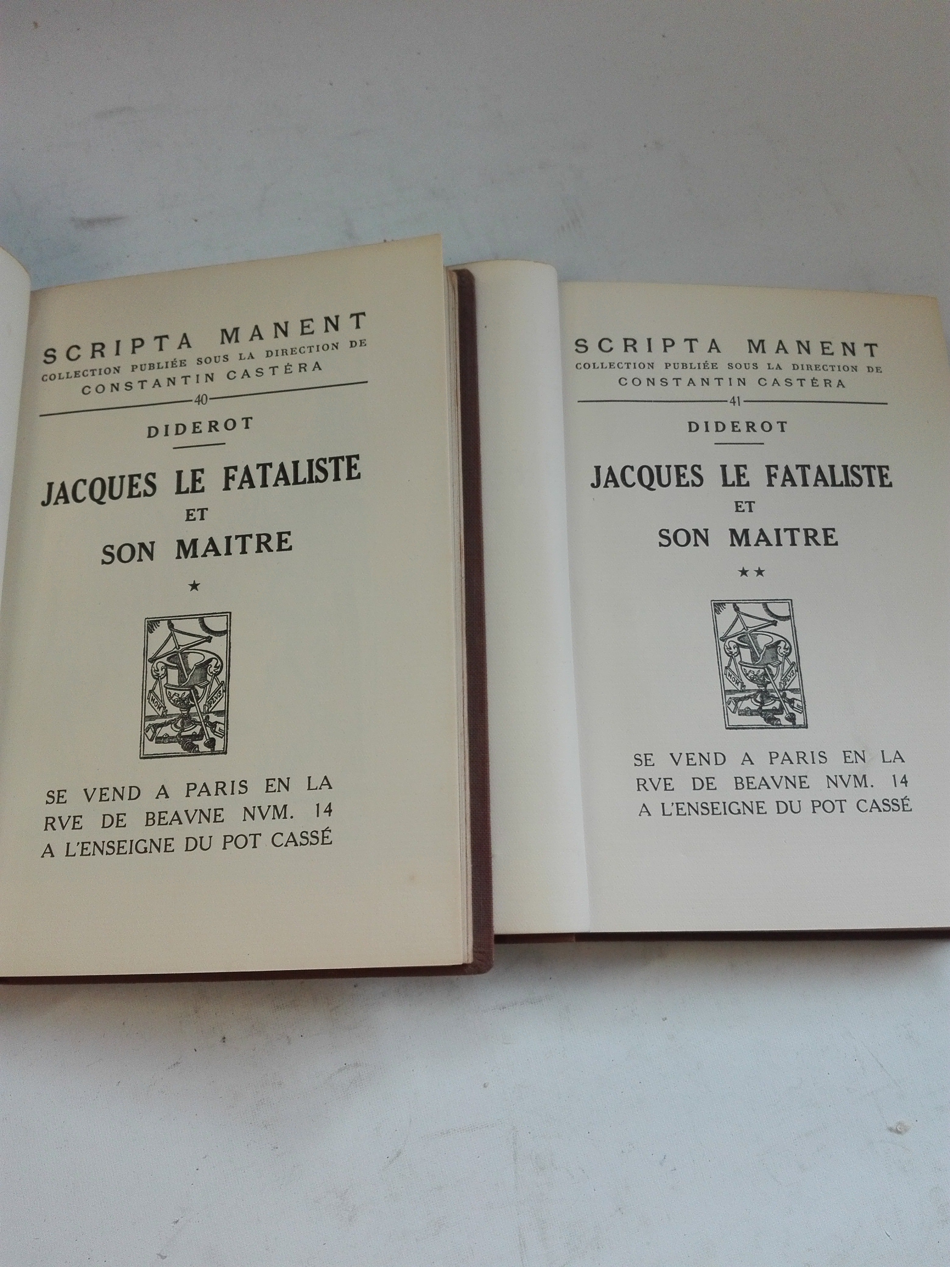 Diderot, Jacques le Fataliste 1929 l, ll