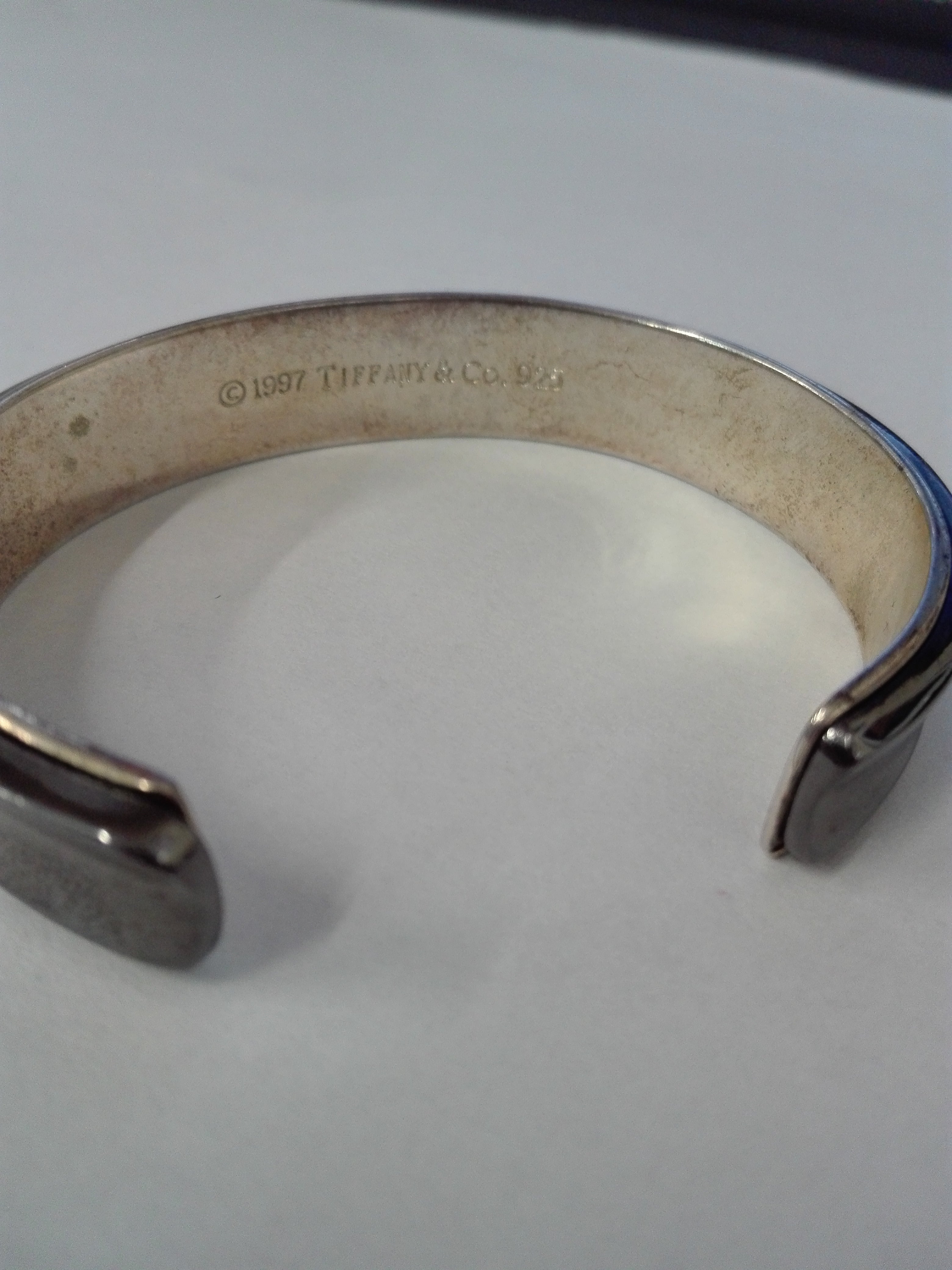 TIFFANY & CO. Midnight Titanium & Sterling Silver NY 1837 Cuff Bracelet