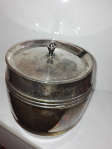 Old-fashioned new silver (PRIMA P. NYSILVER) SMALL Biscuit Barrel