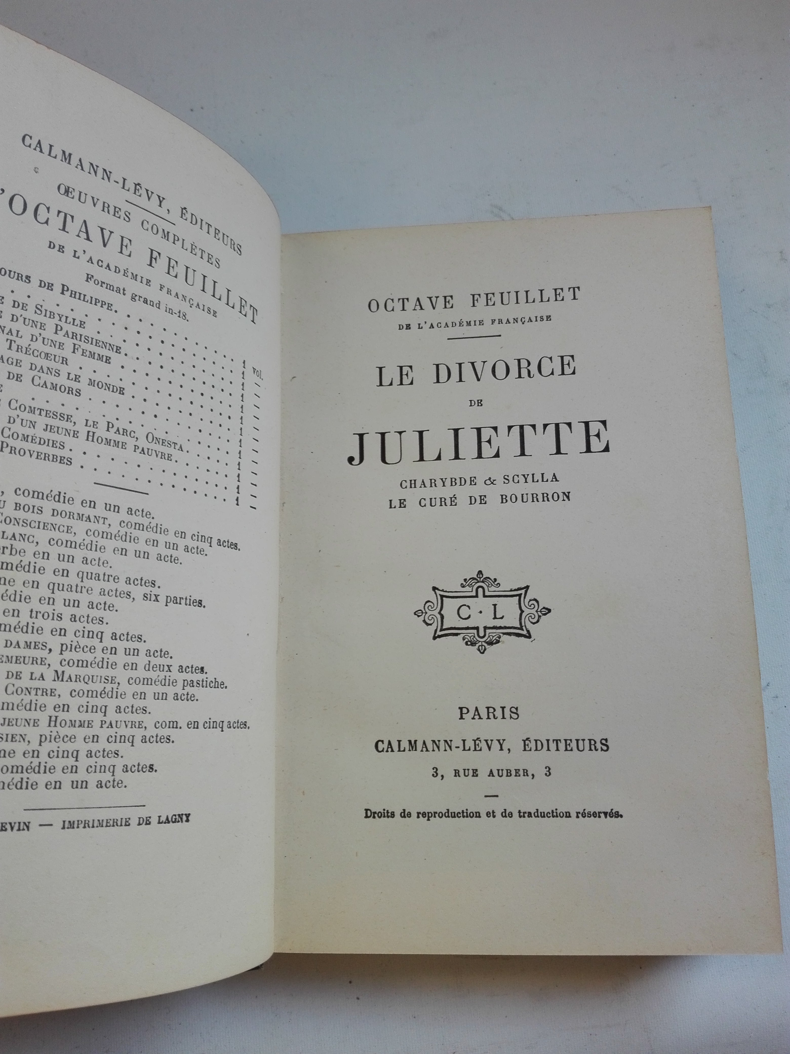 O. Feuillet - Le Divorce De Juliette