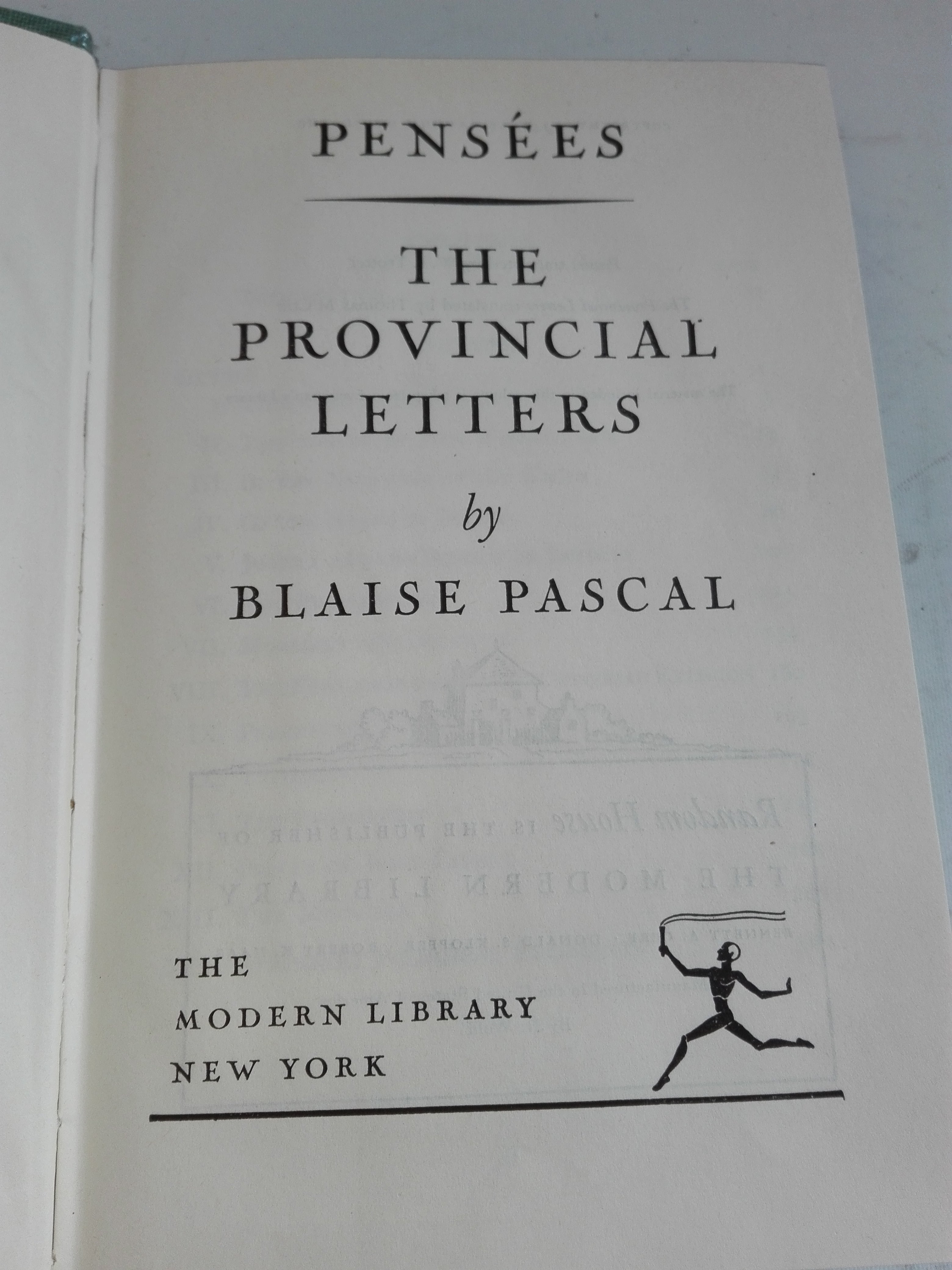 Pascal - Pensees The Provincial Letters