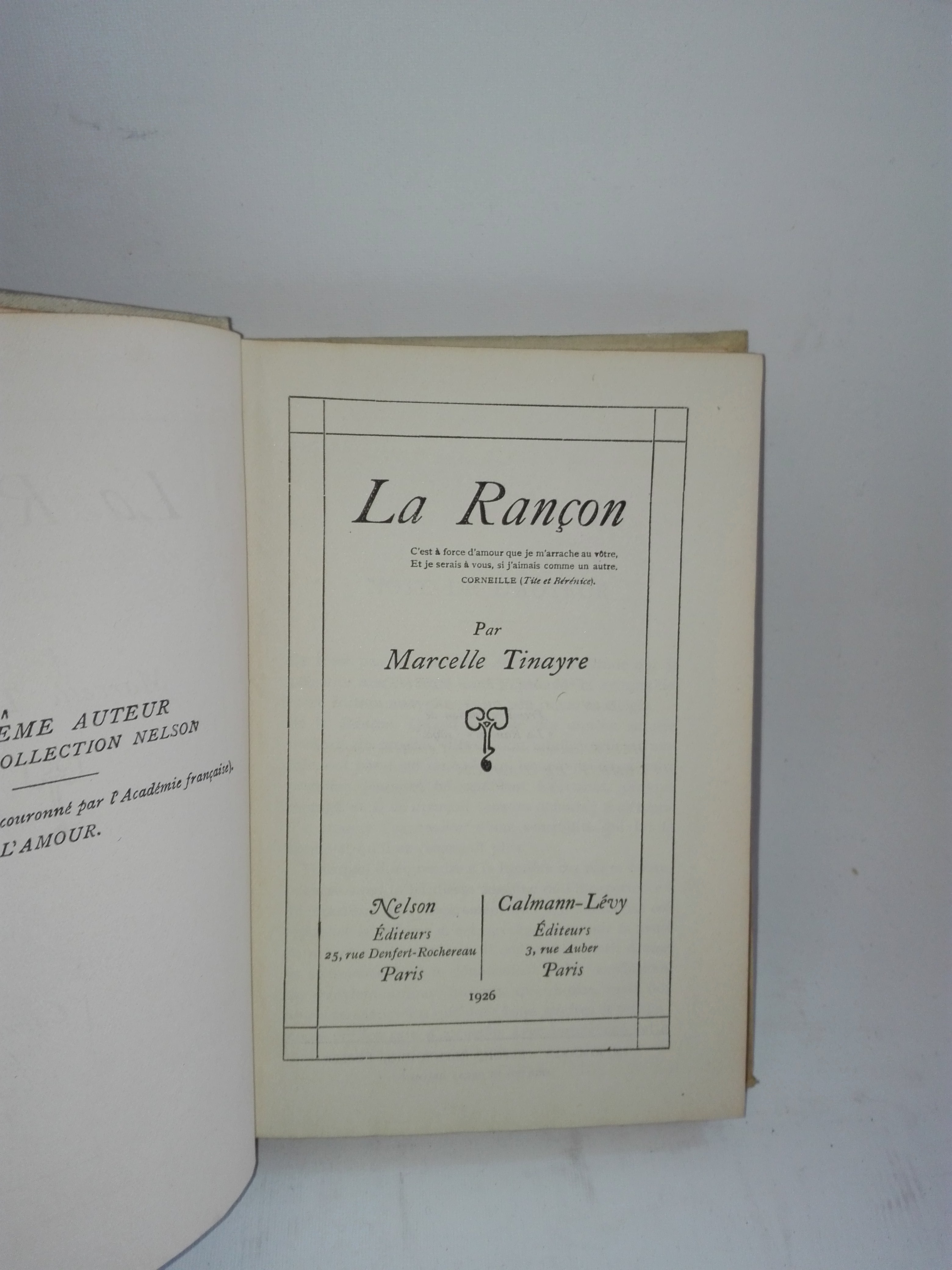 Kniha Marcelle Tinayre -  La Rancon